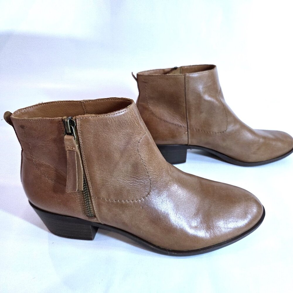 Lucky Brand Basel Tan Leather Booties Size 8.5